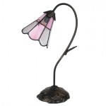 Lampa Tiffany Pink Flower 30x17x48 cm, 1xE14 / Max 25W, Clayre & Eef